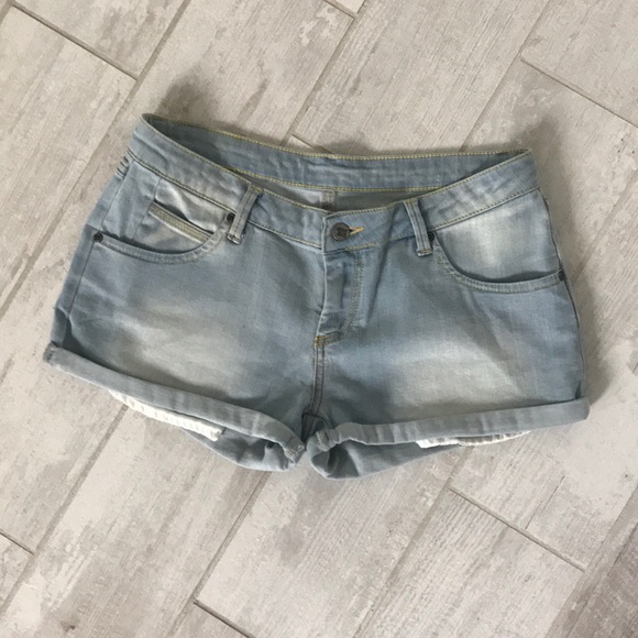 anine bing denim shorts